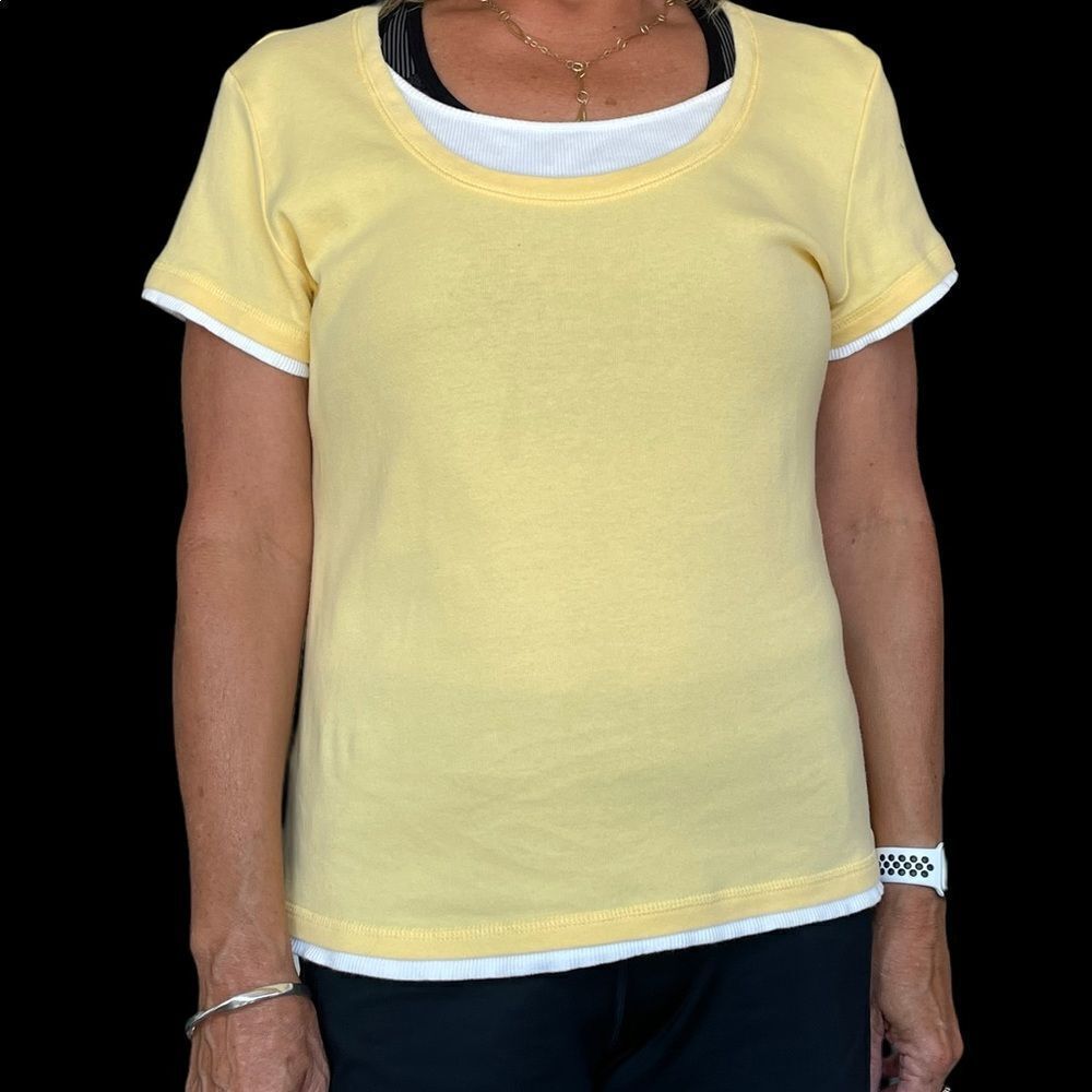 107 - YELLOW N WHITE SPORT TOP